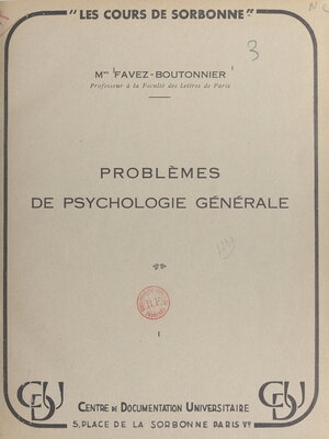 cover image of Problèmes de psychologie générale